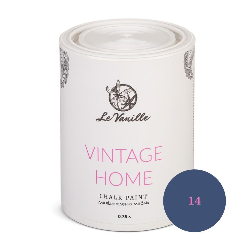 Декоративная меловая краска Le Vanille Vintage Home 0,75 л Темно-синий (02114)