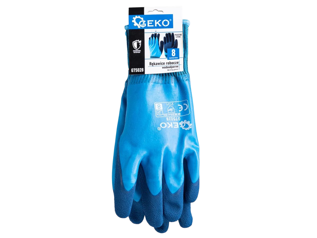 Рукавиці робочі GeKo водовідпорні поліестерові покриті рифленим латексом р. 11 Блакитно-синій (G75031) Рукавиці робочі GeKo водовідпорні поліестерові покриті рифленим латексом р. 11 Блакитно-синій (G75031)