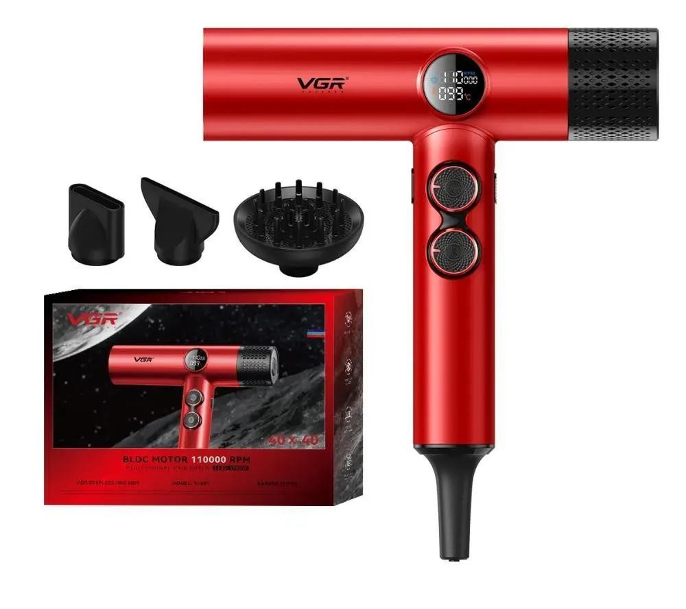 Фен професійний VGR Червоний (V-401) - фото 5