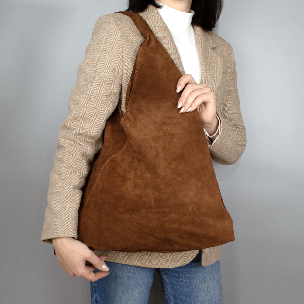 Сумка-шопер жіноча Virginia Conti 03801 замшева з гаманцем Темно-рудий (2413059977) - фото 2 Сумка-шопер жіноча Virginia Conti 03801 замшева з гаманцем Темно-рудий (2413059977) - фото 2