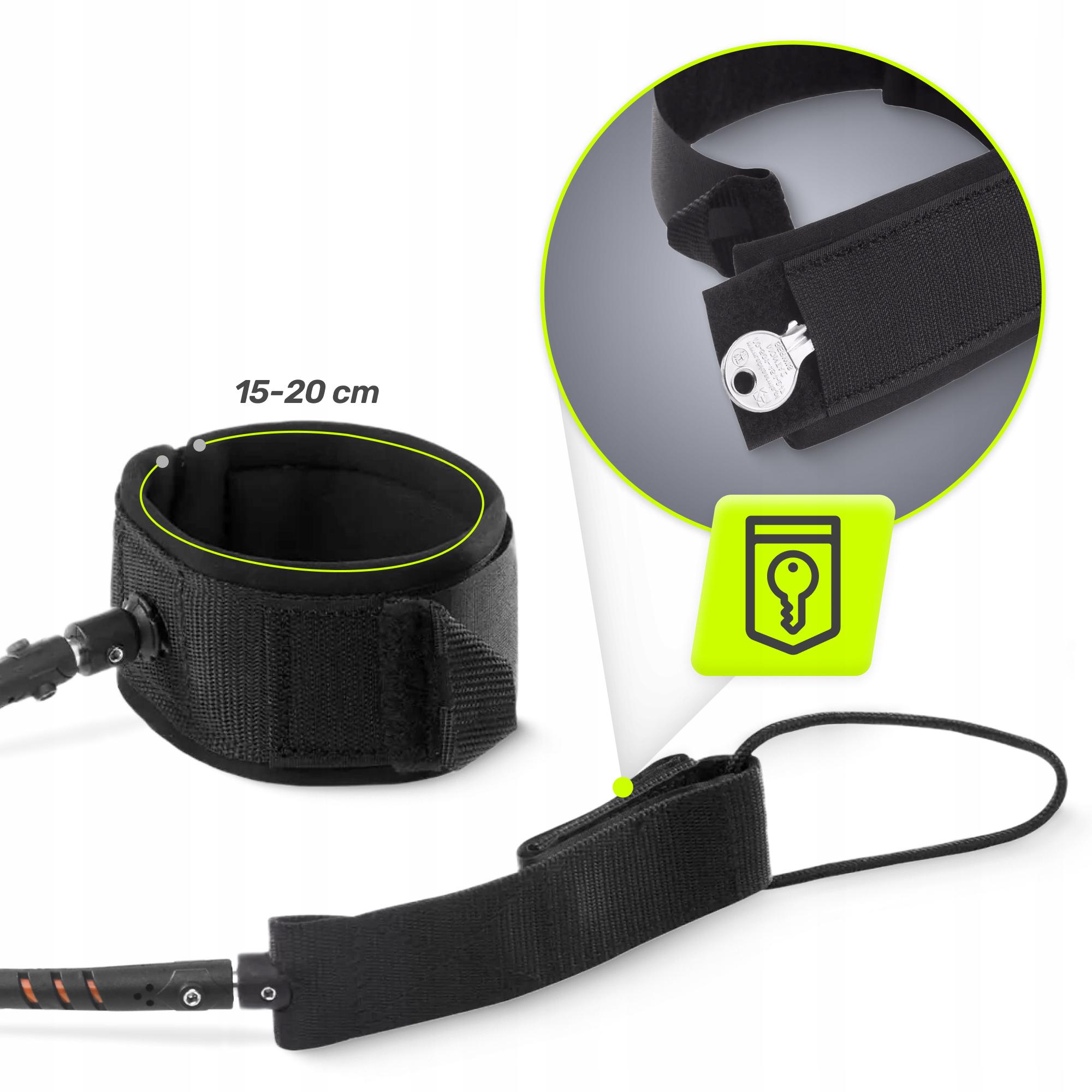 Ліш страхувальний для дошки TSUNAMI SUP-Leash Black/Orange (P-5907739316493) - фото 5