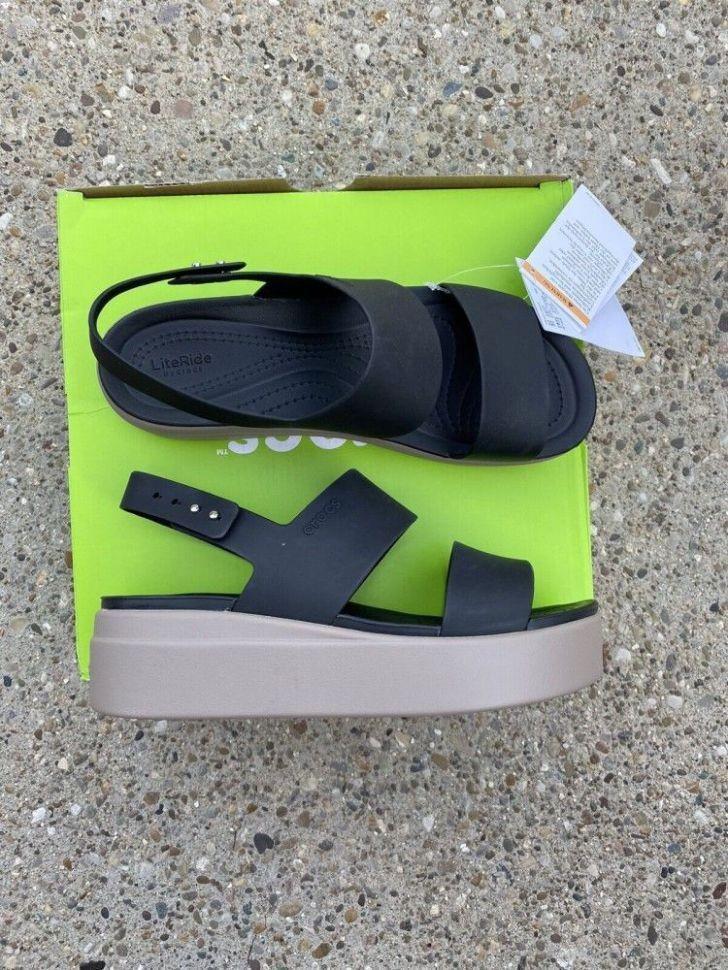 Сандали женские Crocs Brooklyn Low Wedge р. 36/37 Black/Mushroom (14858) - фото 7 Сандали женские Crocs Brooklyn Low Wedge р. 36/37 Black/Mushroom (14858) - фото 7