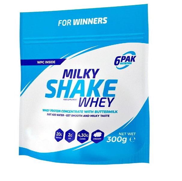 Протеин 6PAK Nutrition Milky Shake Whey 300 g /10 servings/ Strawberry - фото 1