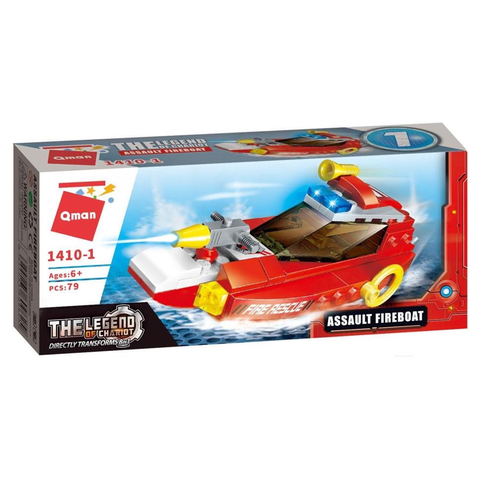 Конструктор Qman 1410-1-8 Пожежна техніка Assault Fireboat 79 дет. (RLT24106s31384)
