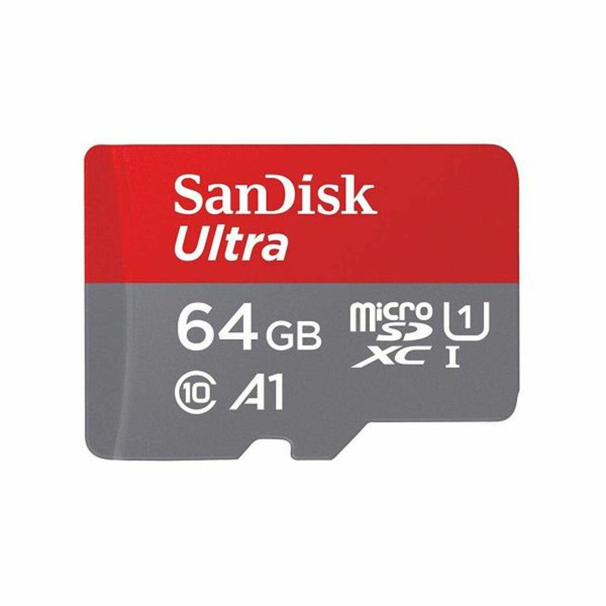 Карта пам'яті SanDisk A1 64 Гб з SD адаптером (SDSQUAB-064G-GN6MA)