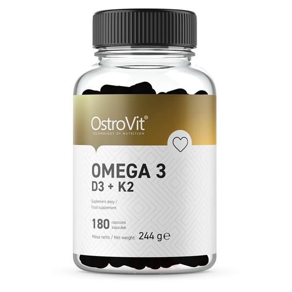 Жирні кислоти OstroVit Omega 3 D3 + K2 180 капсул Жирні кислоти OstroVit Omega 3 D3 + K2 180 капсул