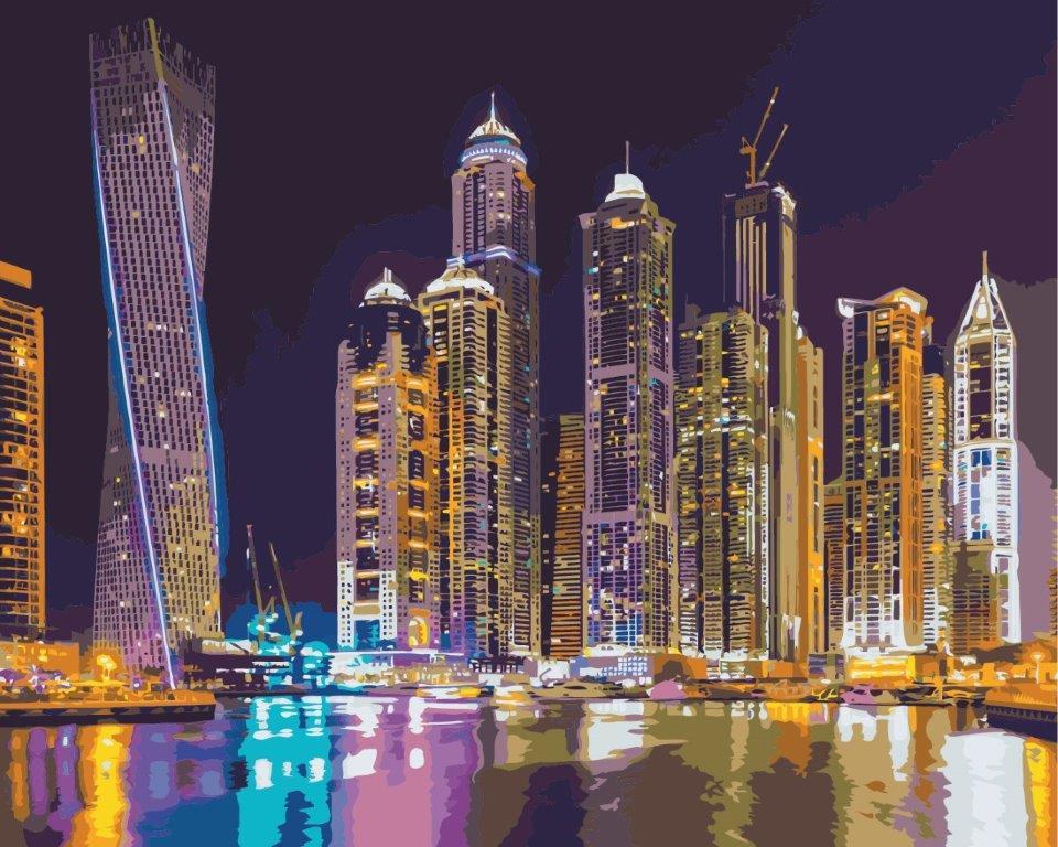 Картина по номерам Идейка Ночной мегаполис 40x50 см (skl-КНО2184)