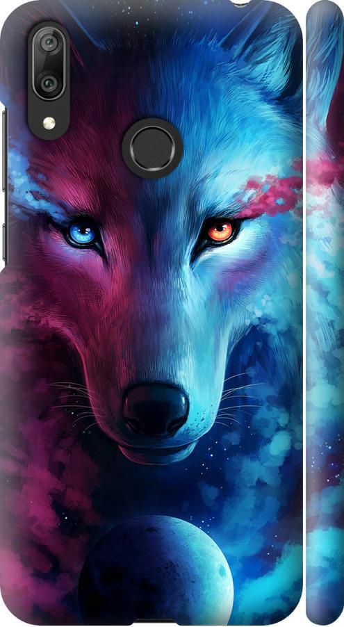 Чехол на Huawei Y7 2019 Арт-волк (3999m-1638-42517)