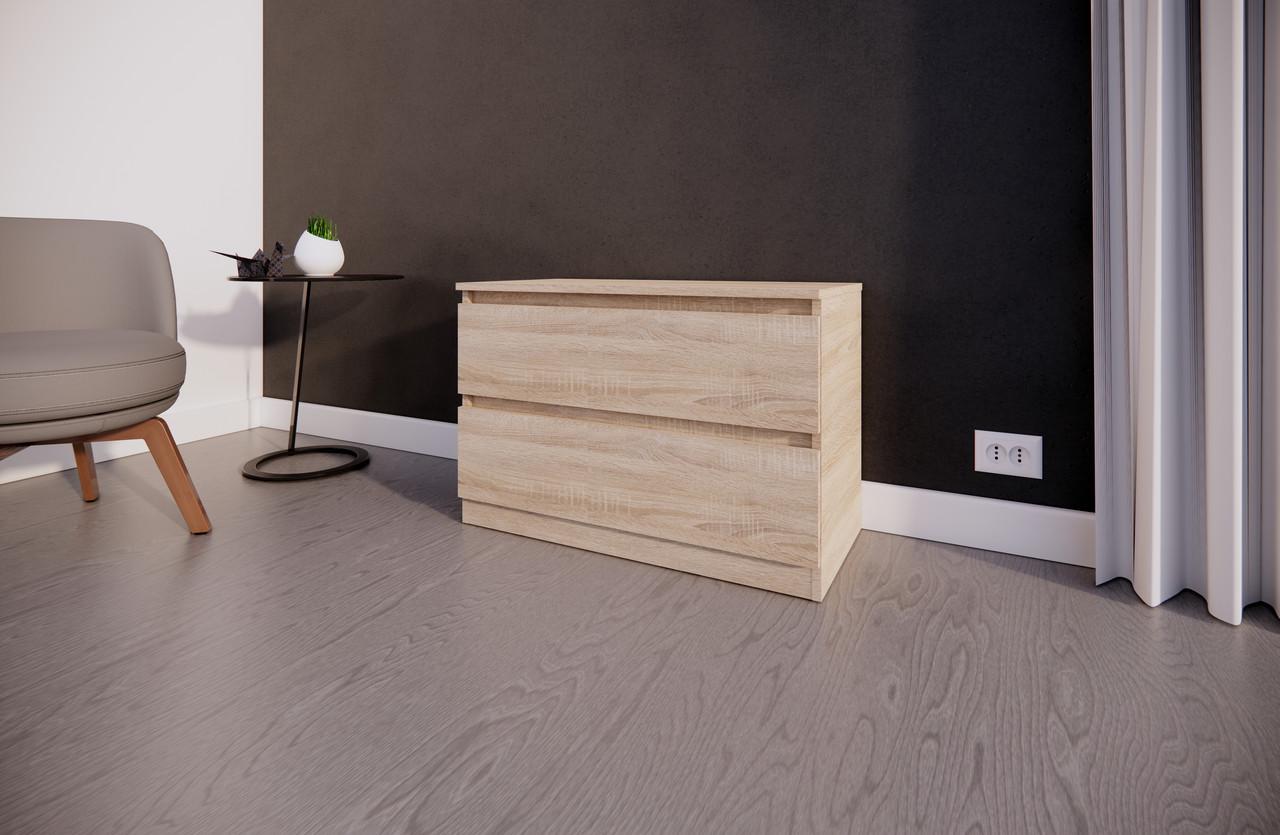 Комод MEBEX на 2 ящика 80х40х54,4 см Дуб Сонома (VM2B800DS) - фото 4 Комод MEBEX на 2 ящика 80х40х54,4 см Дуб Сонома (VM2B800DS) - фото 4