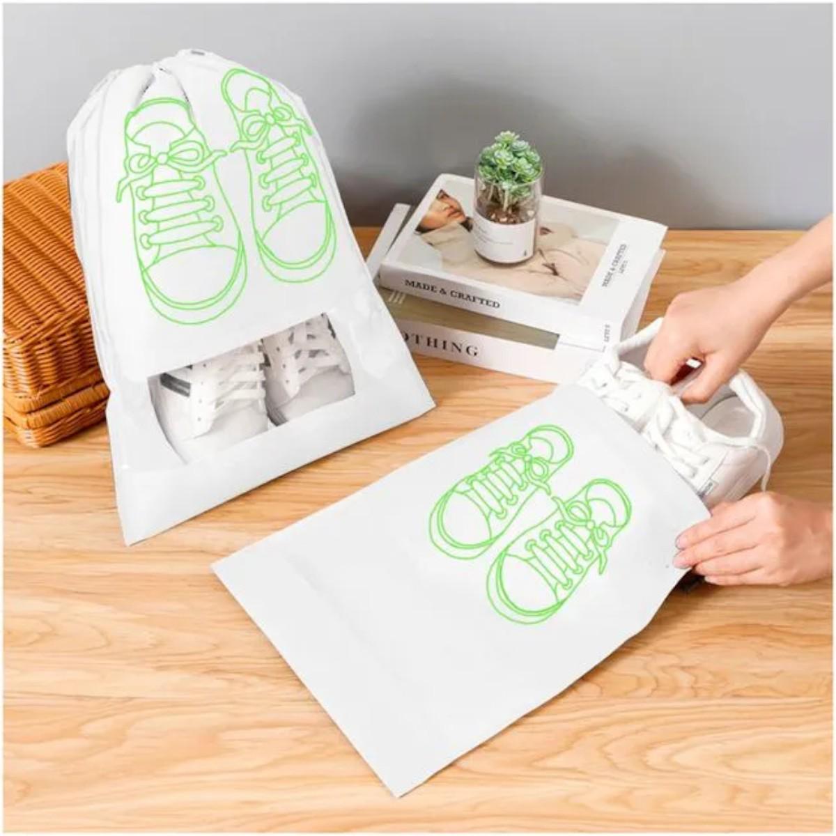 Чехол для хранения и перевозки обуви Shoe Bag на затяжках с окошком 32х44 см (WW58742-4) - фото 2 Чехол для хранения и перевозки обуви Shoe Bag на затяжках с окошком 32х44 см (WW58742-4) - фото 2