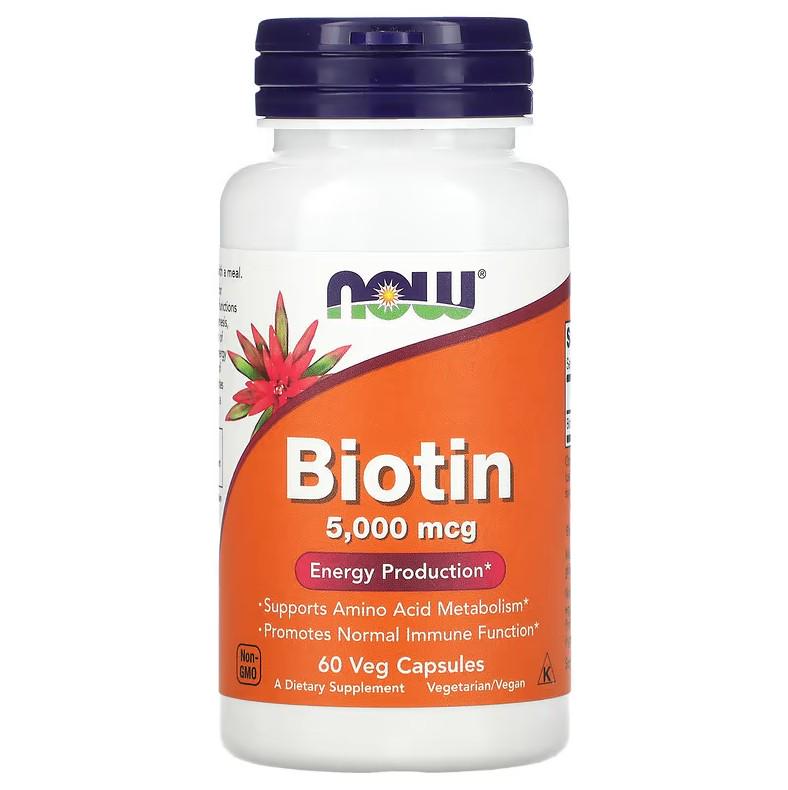 Витамины Now Foods Biotin 5000 мкг 60 капсул