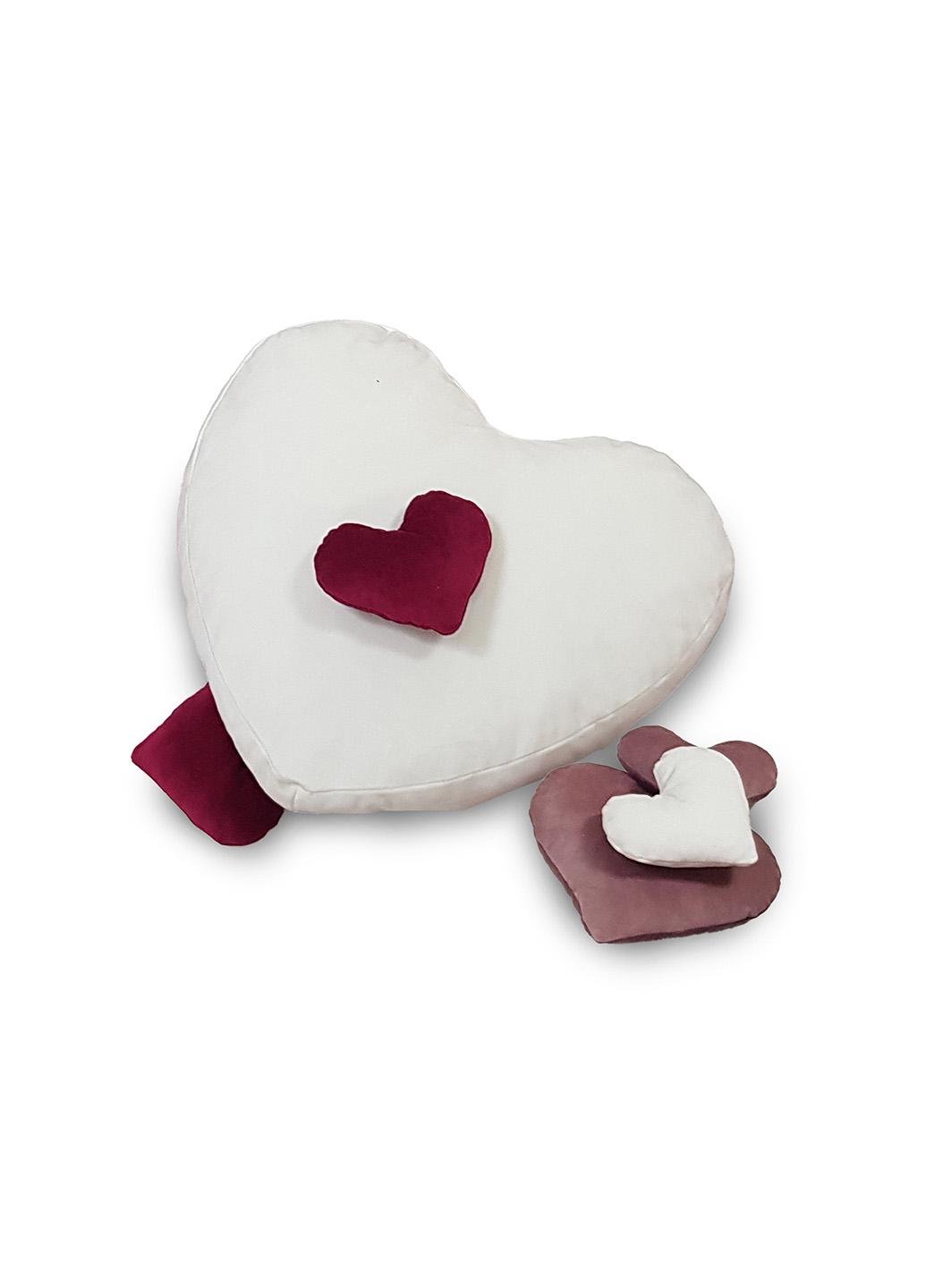 Комплект декоративных подушек Firanka Сердечка 1 шт. 40 см 1 шт. 20 см 4 шт. 10 см Разноцветный (серд_3)