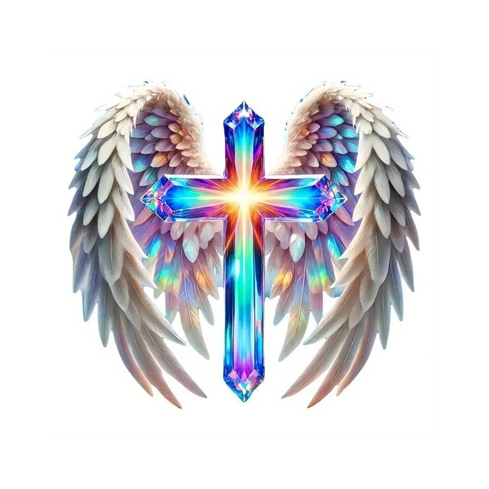 Наклейка самоклейна вінілова Крила ангела для автомобіля/техніки 13x14 см Різнокольоровий (3000003758)