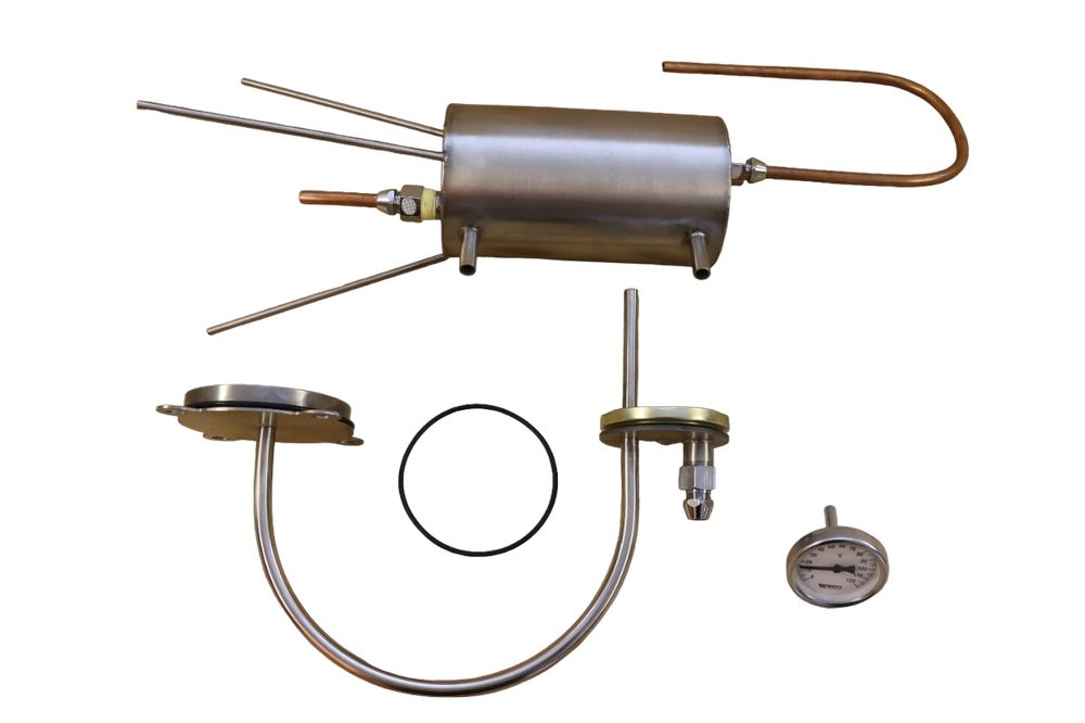 Самогонный аппарат Патефон 1-02М с баком с одним сухопарником из стеклянной банки медный 30 л - фото 9