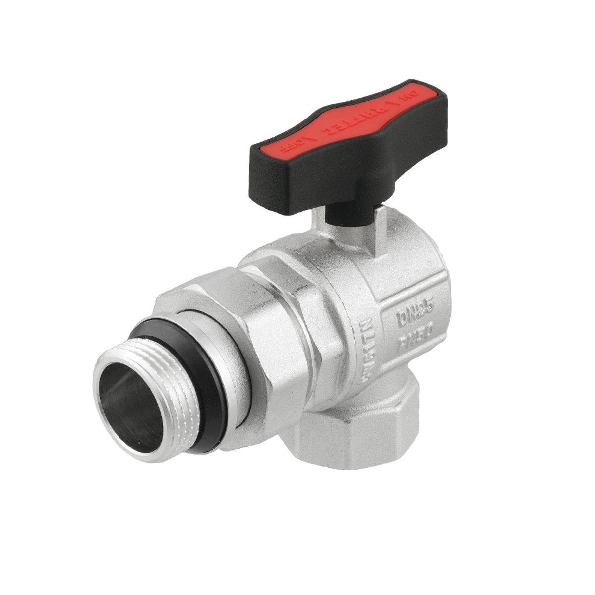 Кран шаровой с американкой Raftec GOLD PN50 ВЗ 1" угловой GRDA03 (SW-98456)