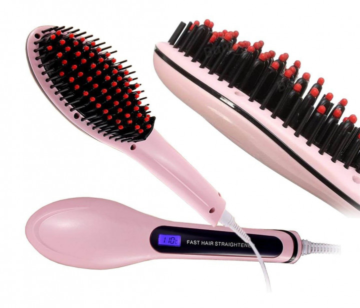 Электрическая расческа-выпрямитель Fast Hair Straightener HQT-906 Pink - фото 4 Электрическая расческа-выпрямитель Fast Hair Straightener HQT-906 Pink - фото 4