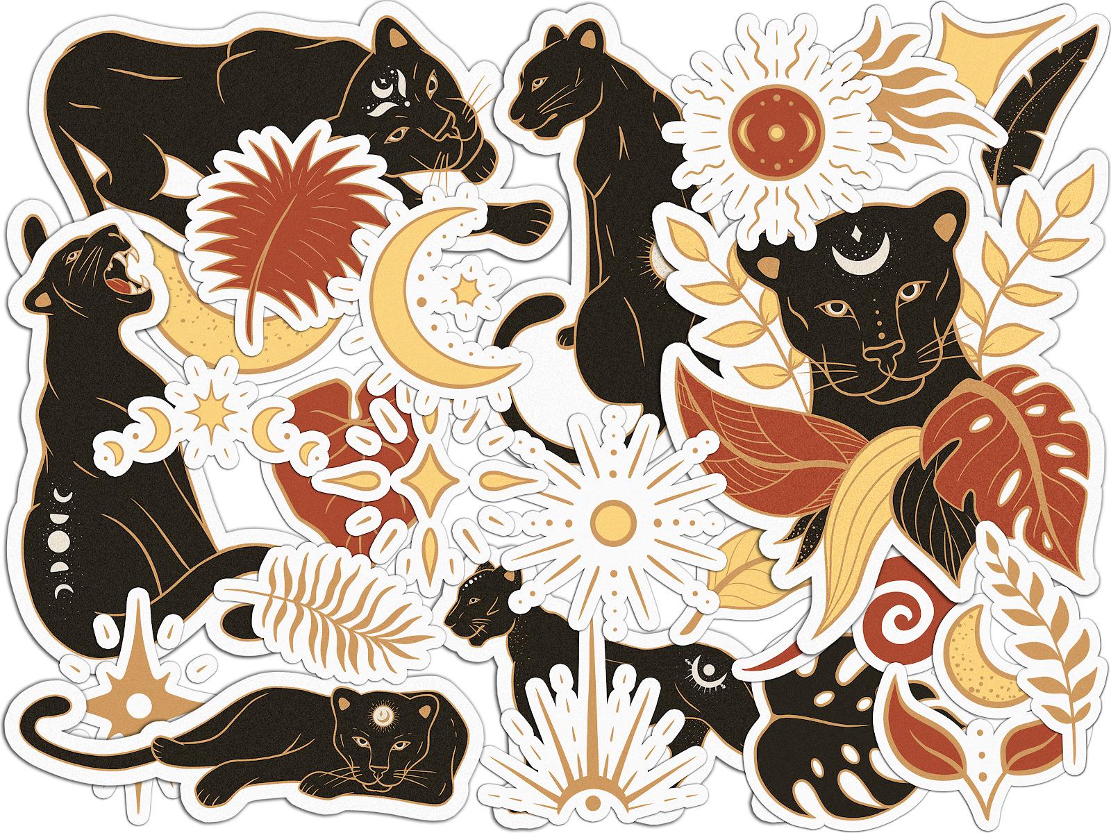 Набор стикеров Lex Altern Модная пантера виниловые 28 шт. - фото 2 Набор стикеров Lex Altern Модная пантера виниловые 28 шт. - фото 2