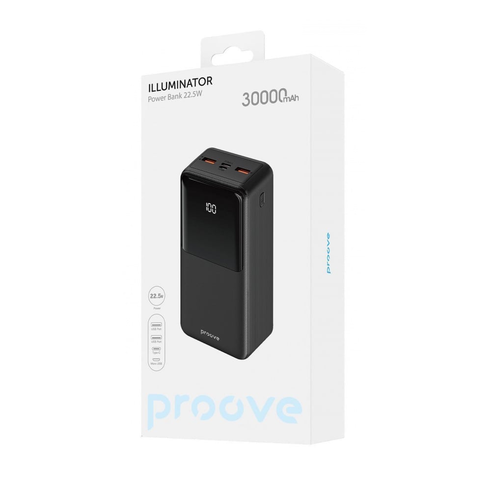 Портативная батарея Proove Illuminator 22,5 W 30000mAh Black - фото 2