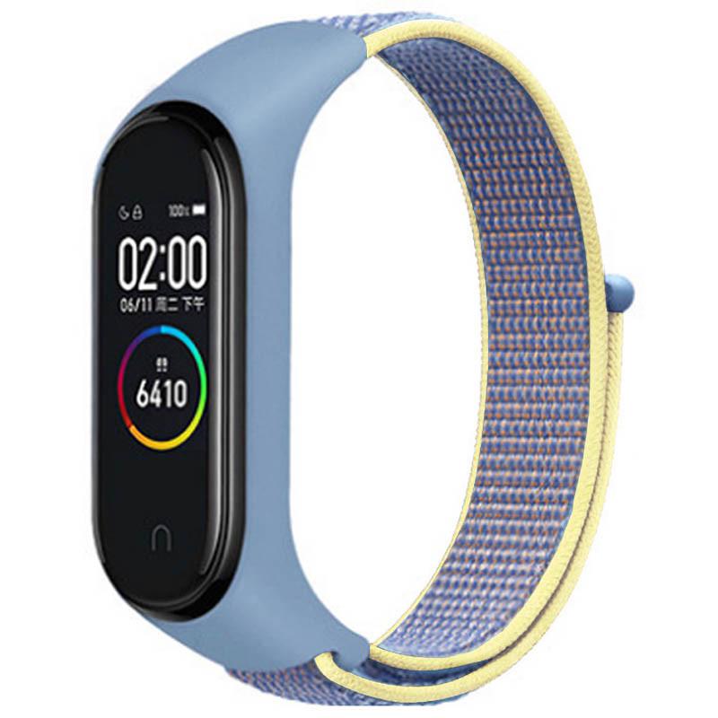 Ремінець Nylon New для Xiaomi Mi Band 3/4/5/6/7 Azure/Yellow (00000077678_17)