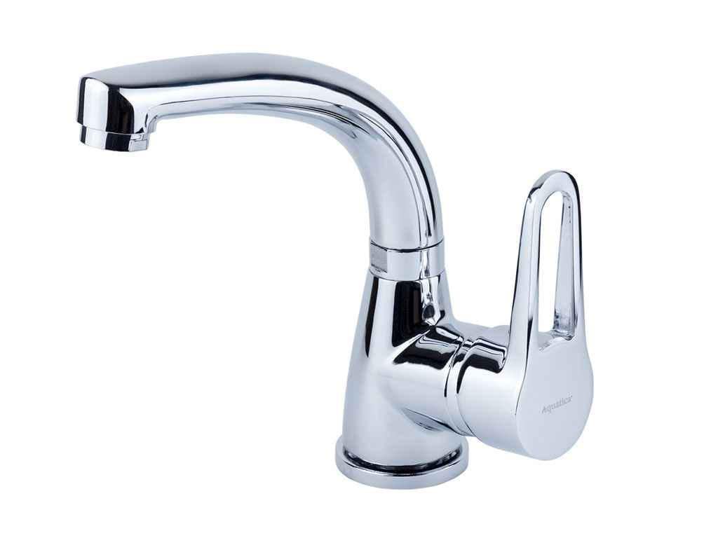 Змішувач Aquatica HL Ø 35 мм для раковини гусак вигнутий на гайці (9734000)