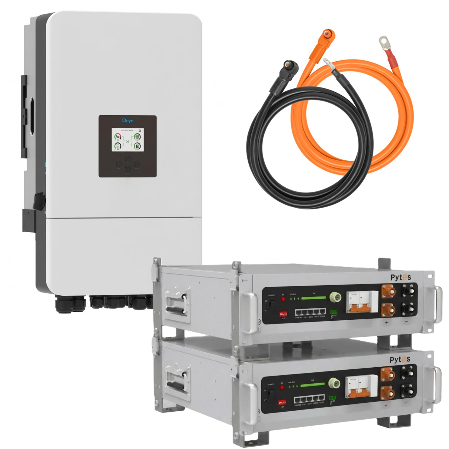 Комплект автономного энергоснабжения Deye SUN-8K-SG05LP3-EU 8 кВт 3 фази и Pytes V5°α Plus H+ 2 шт. 5,12 кВт/год LiFePO4