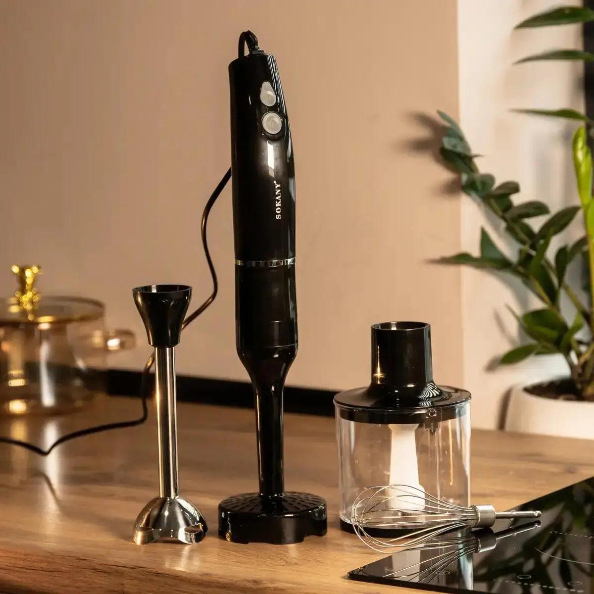 Блендер погружной ручной Sokany SK-DD-1812 с 3 насадками Черный (260779) - фото 9 Блендер погружной ручной Sokany SK-DD-1812 с 3 насадками Черный (260779) - фото 9