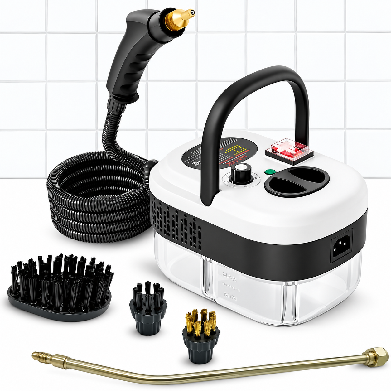 Пароочиститель портативный Steam Cleaner с набором насадок для кухни/ванной и мебели 2500 Вт