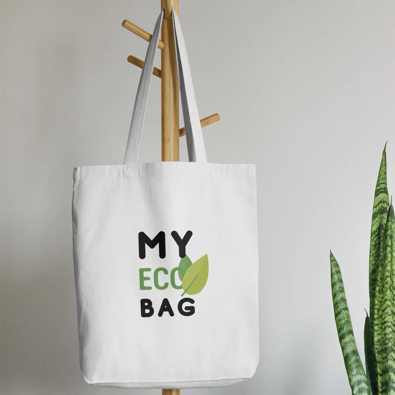 Шоппер с принтом "My eco bag" Бежевый - фото 2