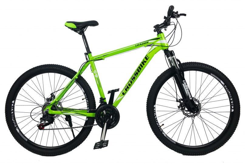 Велосипед CrossBike Leader 27,5" 17" 2022 Черный/Неоновый/Зеленый