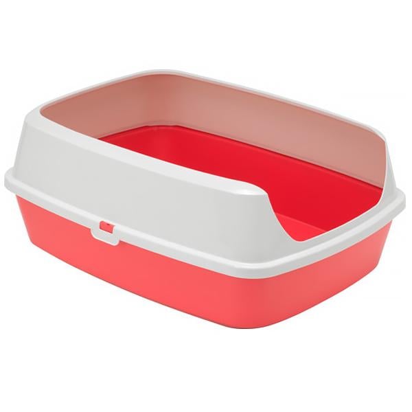 Туалет відкритий з бортиком для котів Moderna Maryloo 50х38х16 см Кораловий (AA50371)
