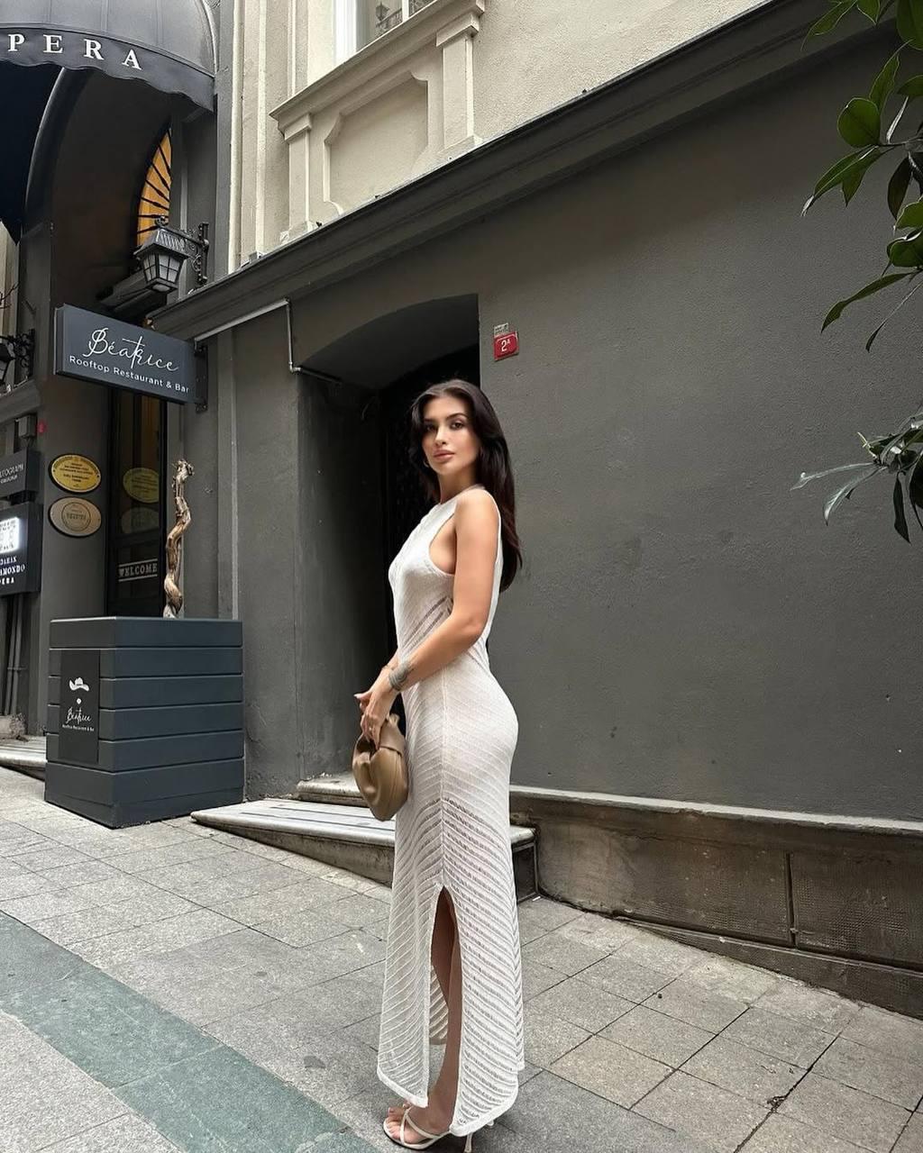 Сукня жіноча в'язана S-L Молочний - фото 5