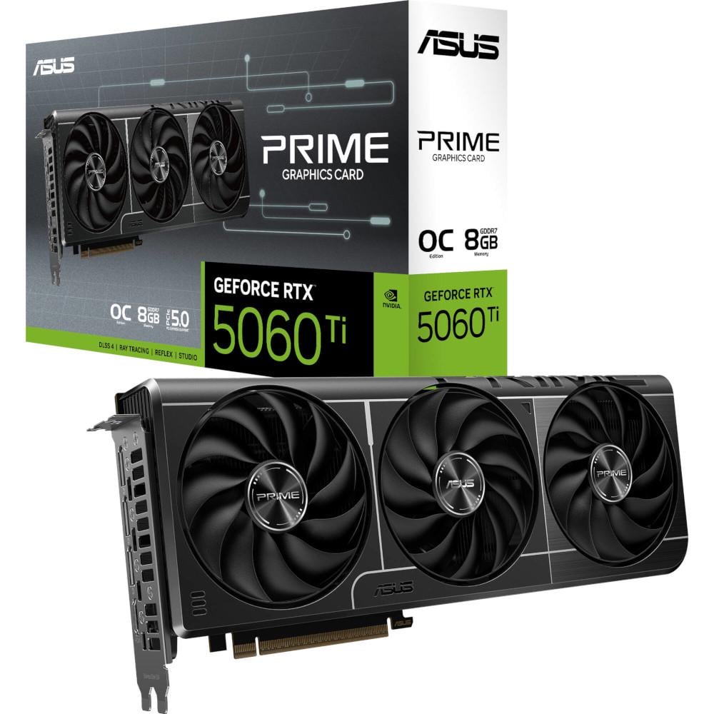 Видеокарта Asus NVIDIA GeForce RTX 5060 Ti PRIME OC 8 Гб 28000 MHz Grey (PRIME-RTX5060TI-O8G) - фото 5 Видеокарта Asus NVIDIA GeForce RTX 5060 Ti PRIME OC 8 Гб 28000 MHz Grey (PRIME-RTX5060TI-O8G) - фото 5