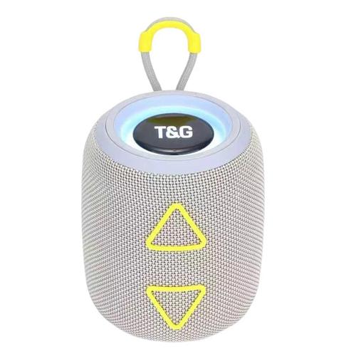 Портативная колонка T&G 655 5W с RGB подсветкой и ремешком Grey