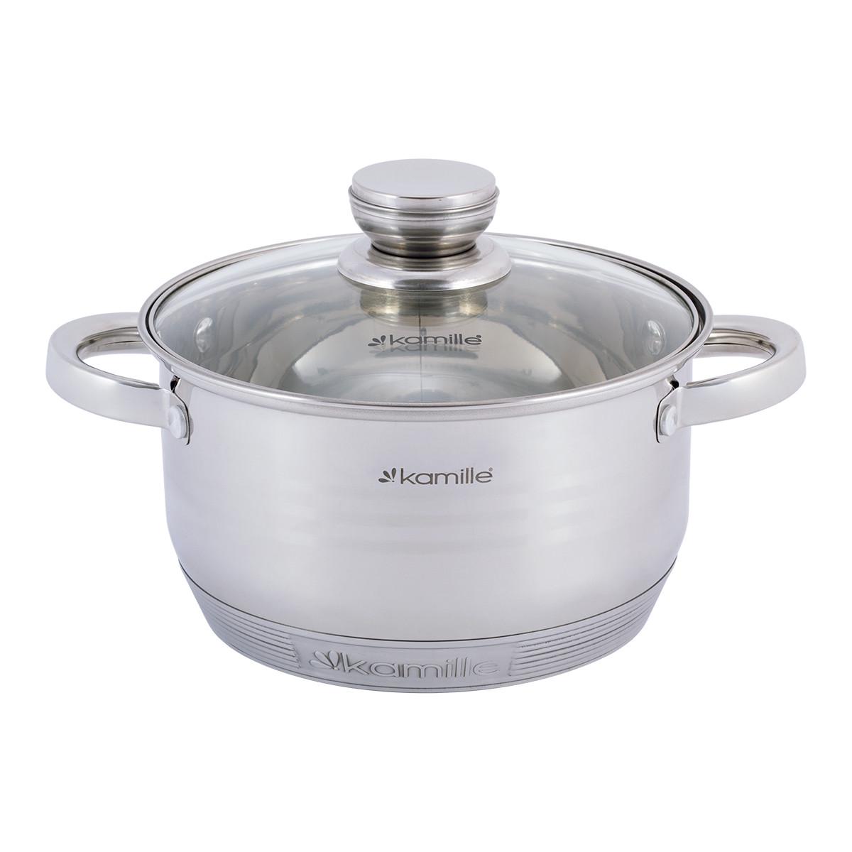 Набір каструль із кришками Kamille КМ-4915 із нержавіючої сталі з 6 предметів Сталевий (150-84-4915) - фото 4