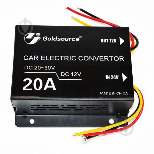 Автомобильный преобразователь напряжения Goldsource 24В в 12В 20A Black (3sm_424311196)