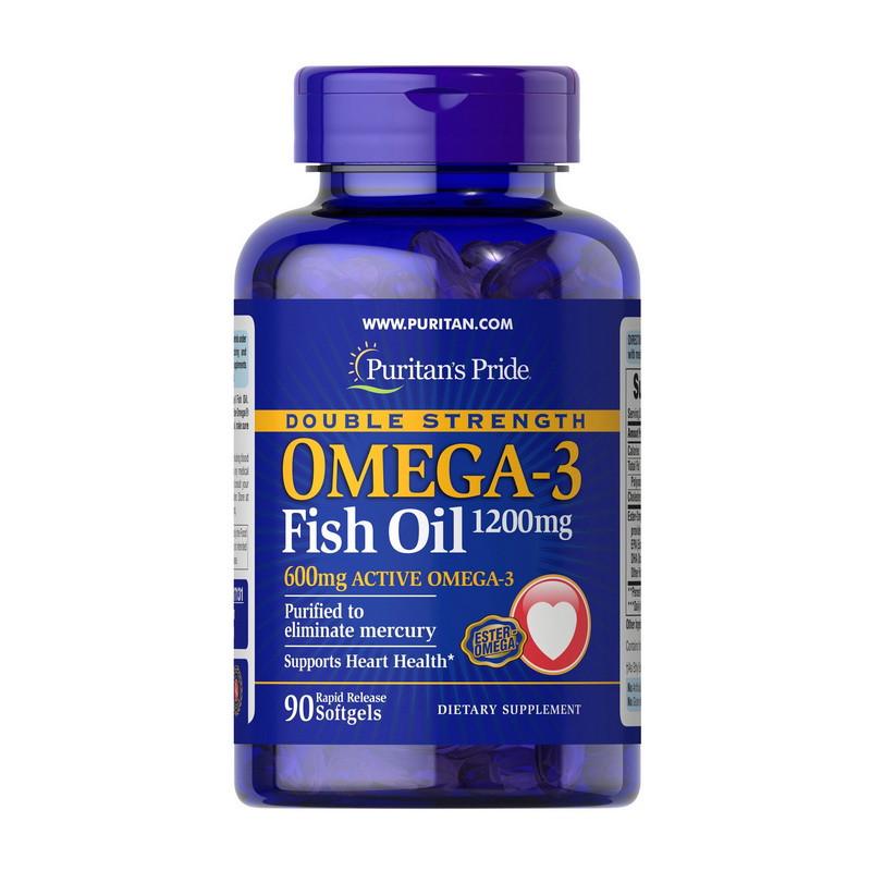 Риб'ячий жир Puritan's Pride Omega-3 Fish Oil Double Strength 1200 мг 90 капс. (09185-01)