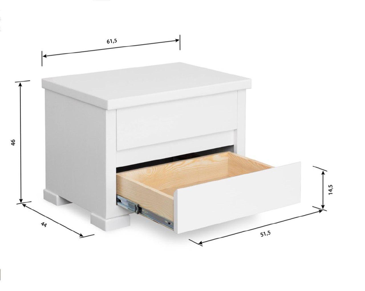 Тумба прикроватная Stemma Тесса из натурального дерева сосна Латте (34697) - фото 3