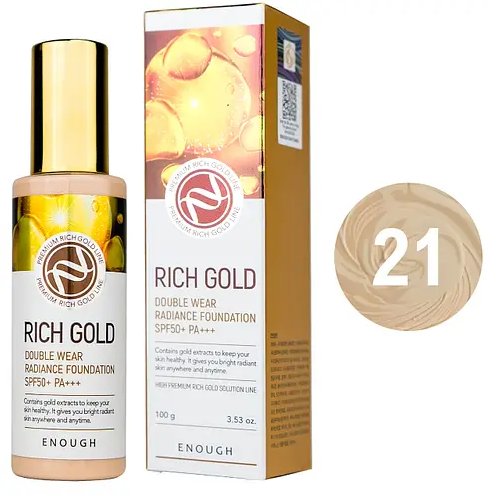 Тональний крем Enough Rich Gold Double Wear Radiance Foundation SPF50 21 100 мл (8809605871945) - фото 1