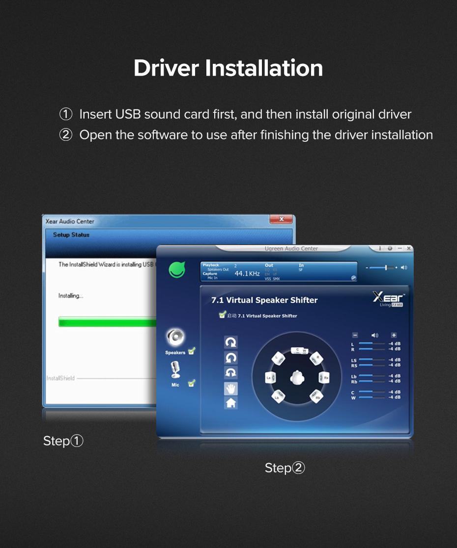 Звукова карта з підтримкою мікрофону UGREEN USB-2x 3,5 мм minijack 16 біт/48 кГц 7.1 Канал 1 м Чорний (50711) - фото 3 Звукова карта з підтримкою мікрофону UGREEN USB-2x 3,5 мм minijack 16 біт/48 кГц 7.1 Канал 1 м Чорний (50711) - фото 3