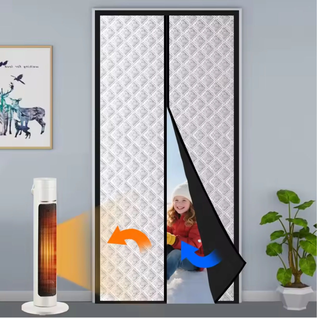 Штори теплі на двері на магнітах 0,8x2,1 м - фото 8