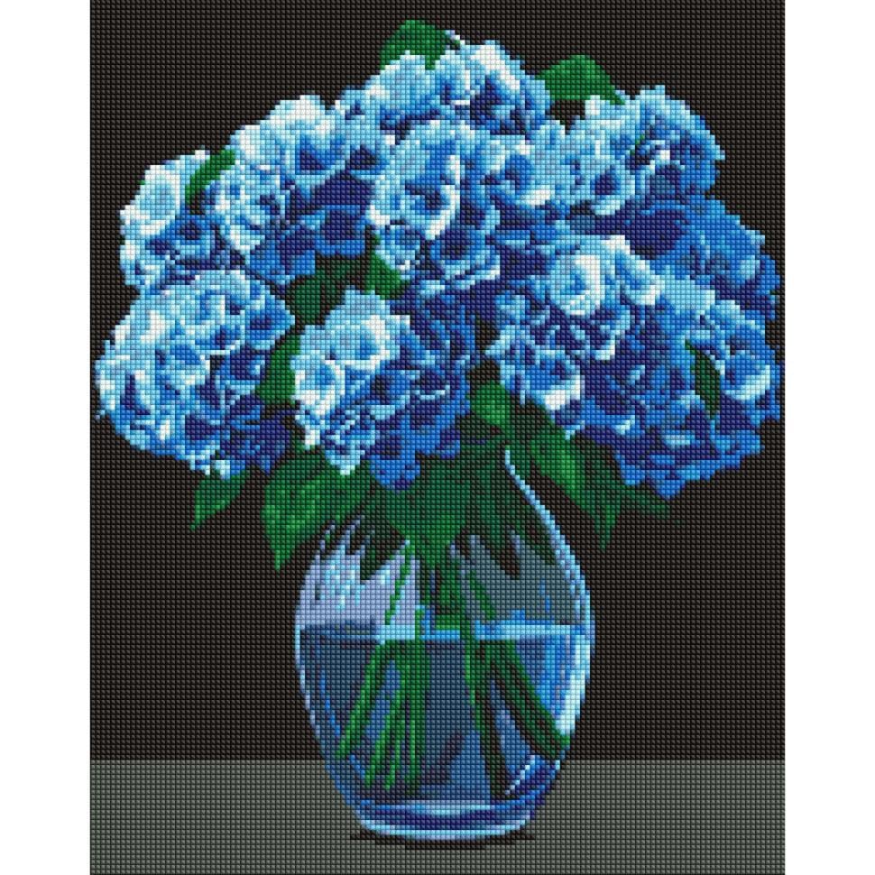 Алмазная мозаика Ideyka Букет гортензий с АВ стразами 40x50 см (AMO8001)