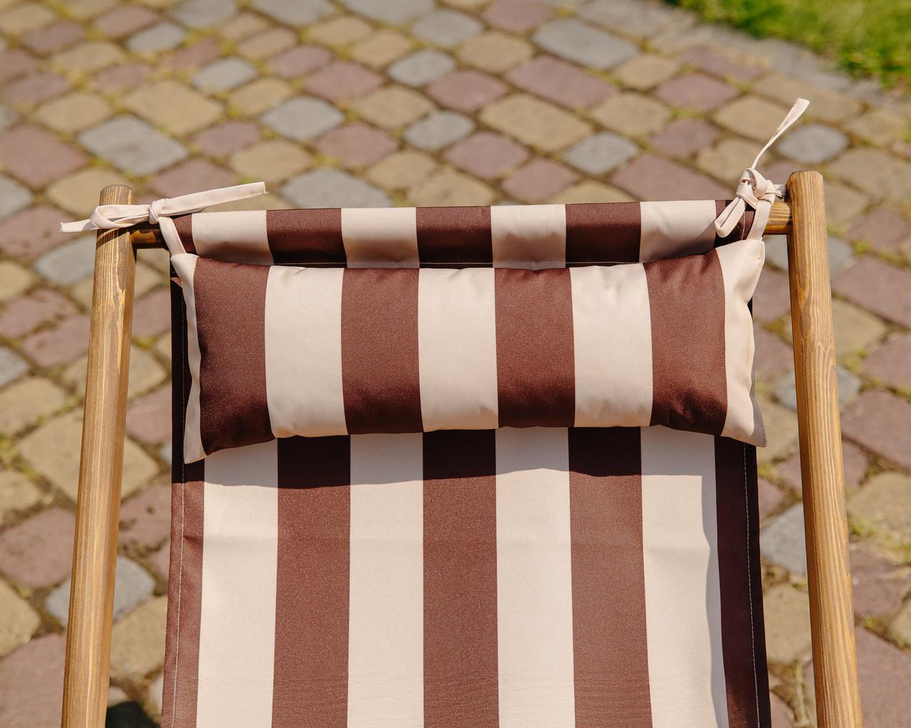 Шезлонг для дачи тканевый XRmaster с подушкой Коричневый/Кофейный (КШ-001/2) - фото 4