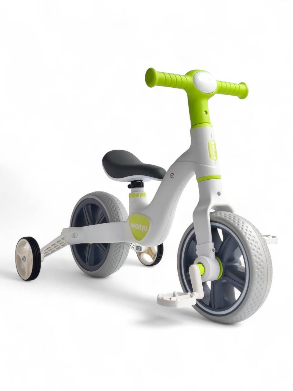 Детский велосипед двухколесный Wanyu 616 со вспомогательными колесами со световыми эффектами Зеленый (616r-s4)