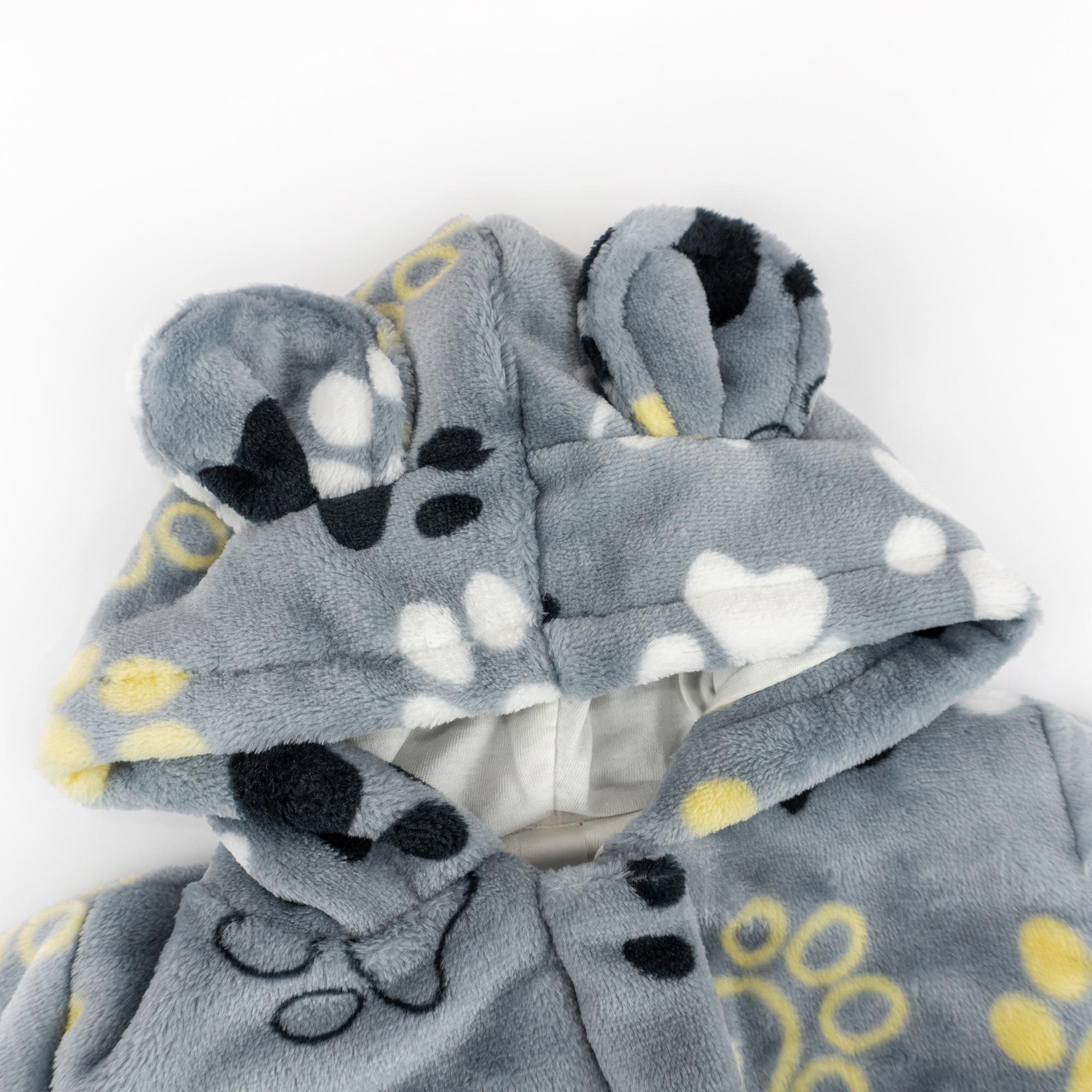 Комбинезон детский Dexter's Cute Paws теплый на молнии с капюшоном 74 см Серый (d12-20лп-ср) - фото 2 Комбинезон детский Dexter's Cute Paws теплый на молнии с капюшоном 74 см Серый (d12-20лп-ср) - фото 2