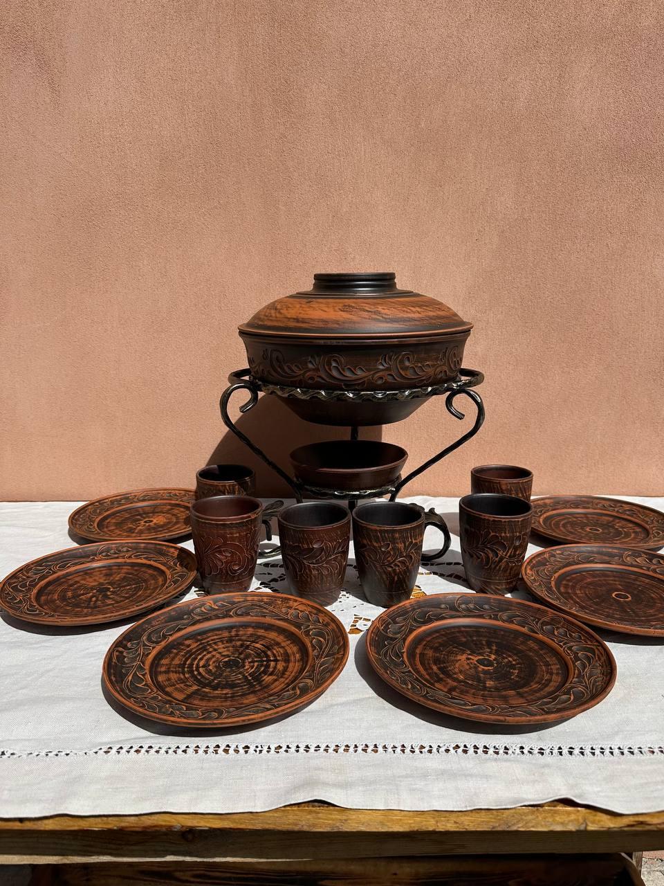 Набір посуду Слов'яночка з червоної глини (2607437248) - фото 2 Набір посуду Слов'яночка з червоної глини (2607437248) - фото 2