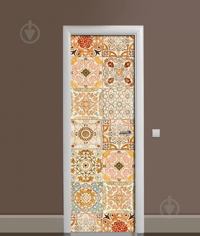 Наклейка на дверь Zatarga «Крупная азулежу» 650х2000 мм виниловая 3Д наклейка декор самоклеящаяся Наклейка на дверь Zatarga «Крупная азулежу» 650х2000 мм виниловая 3Д наклейка декор самоклеящаяся