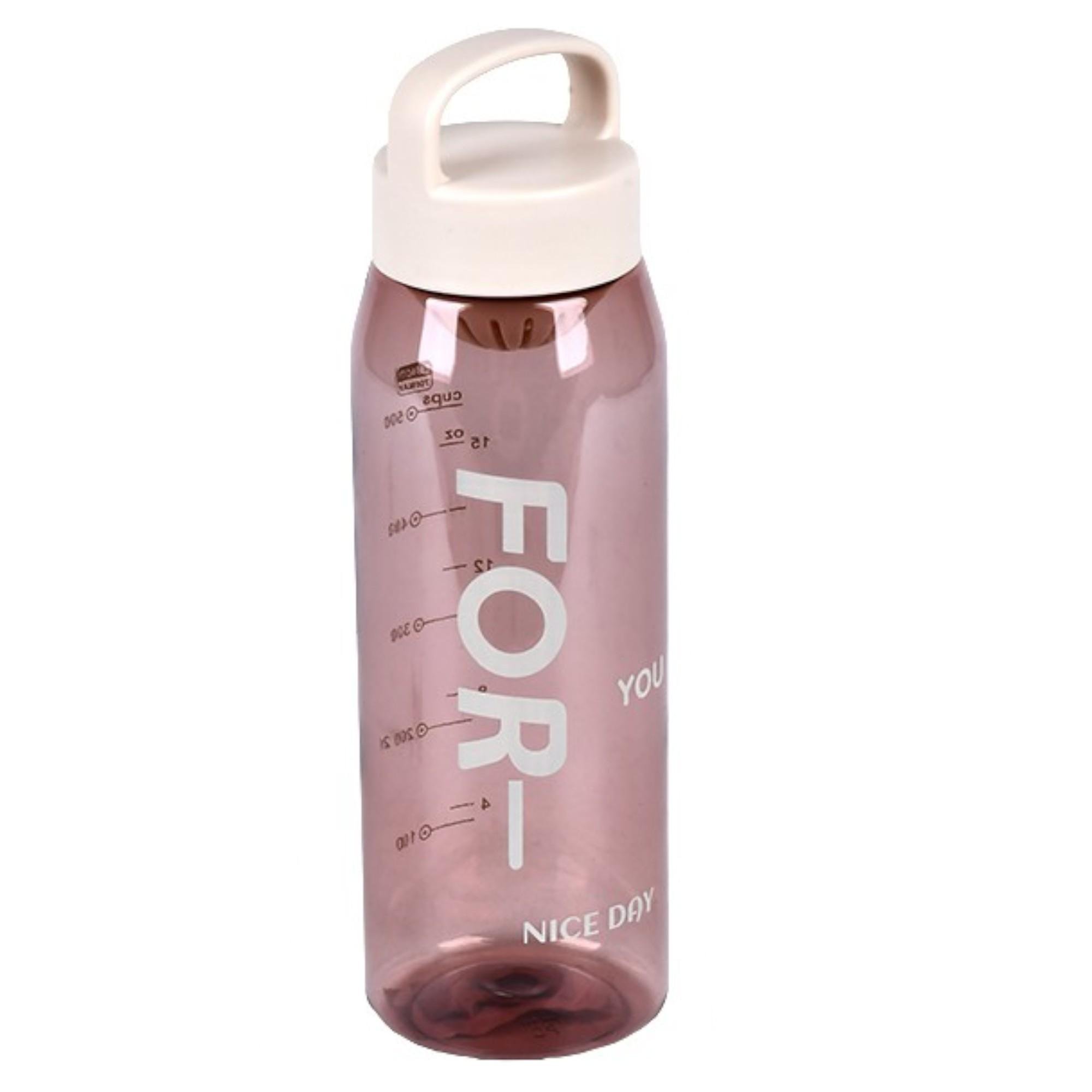 Пляшка спортивна Stenson Nice day з фільтром та ручкою 700 мл Рожевий з бежевим (WW02836)