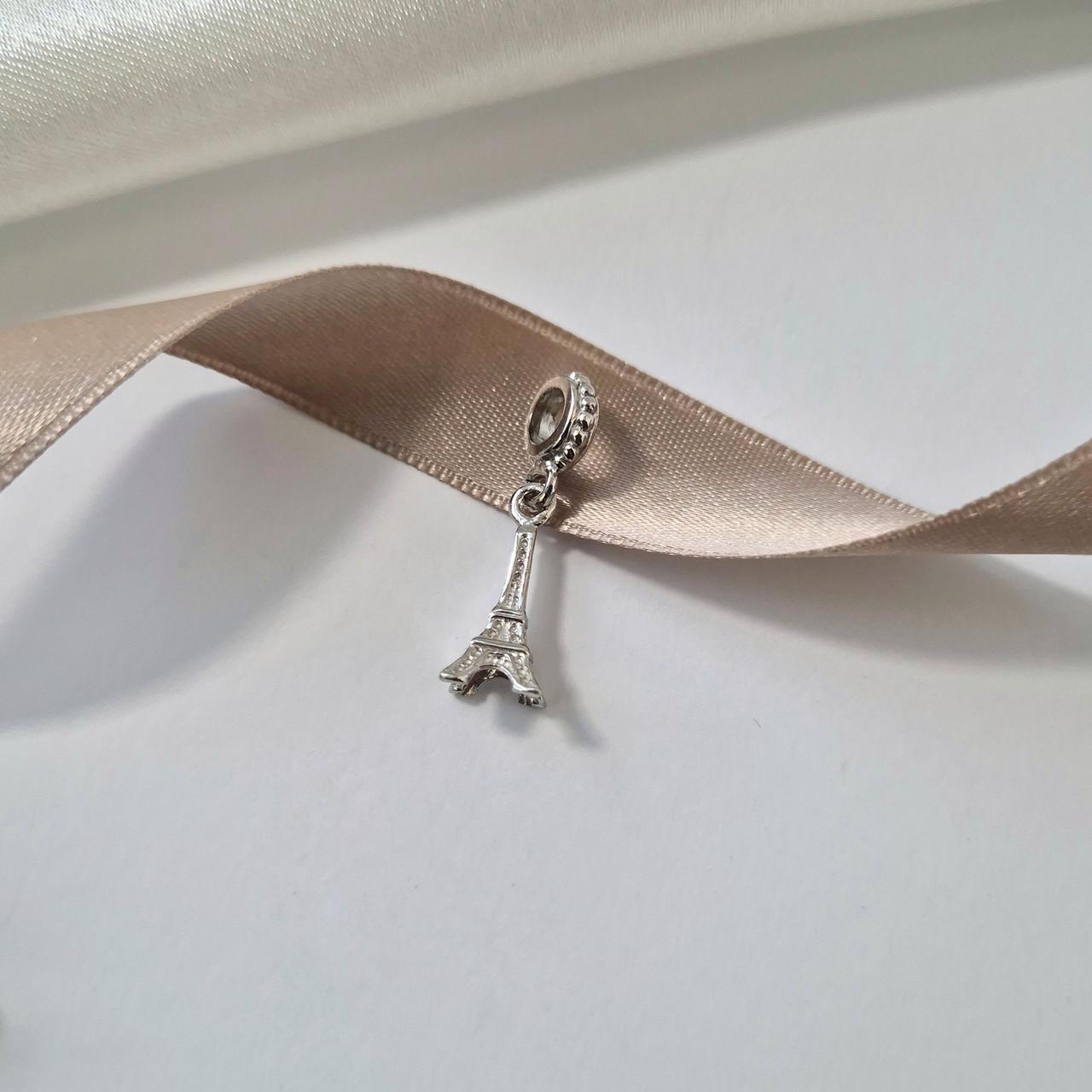 Подвеска без камней шарм башня серебро 925 пробы родированное 1,65 г (3172р)