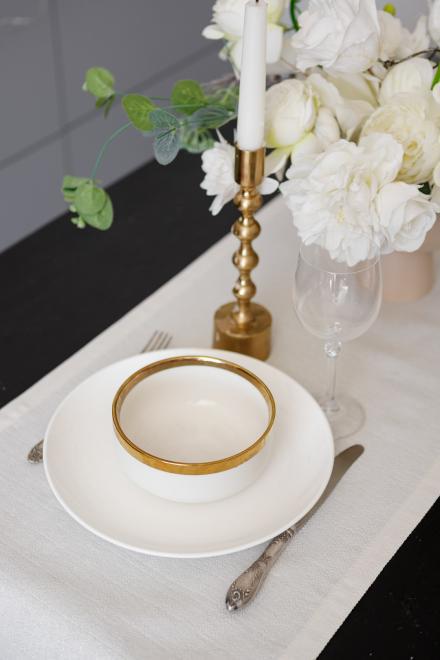 Дорожка праздничная с люрексом 40x180 Жемчужина White