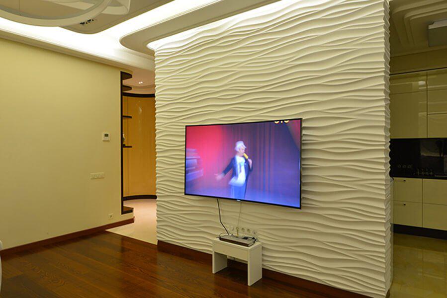 3D-панель гіпсова для стін Шовк під фарбування 600x600x20 мм Білий (30633869) - фото 3